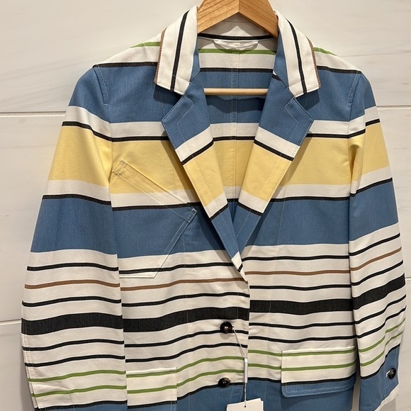 MaxMara | NWT Stallo Striped Cotton Blazer - Size US 4 - Picture 9 of 13